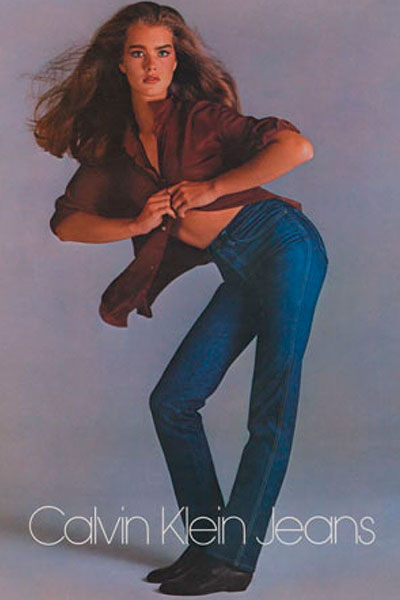 Реклама джинсов бренда Calvin Klein в 1980-1990-е